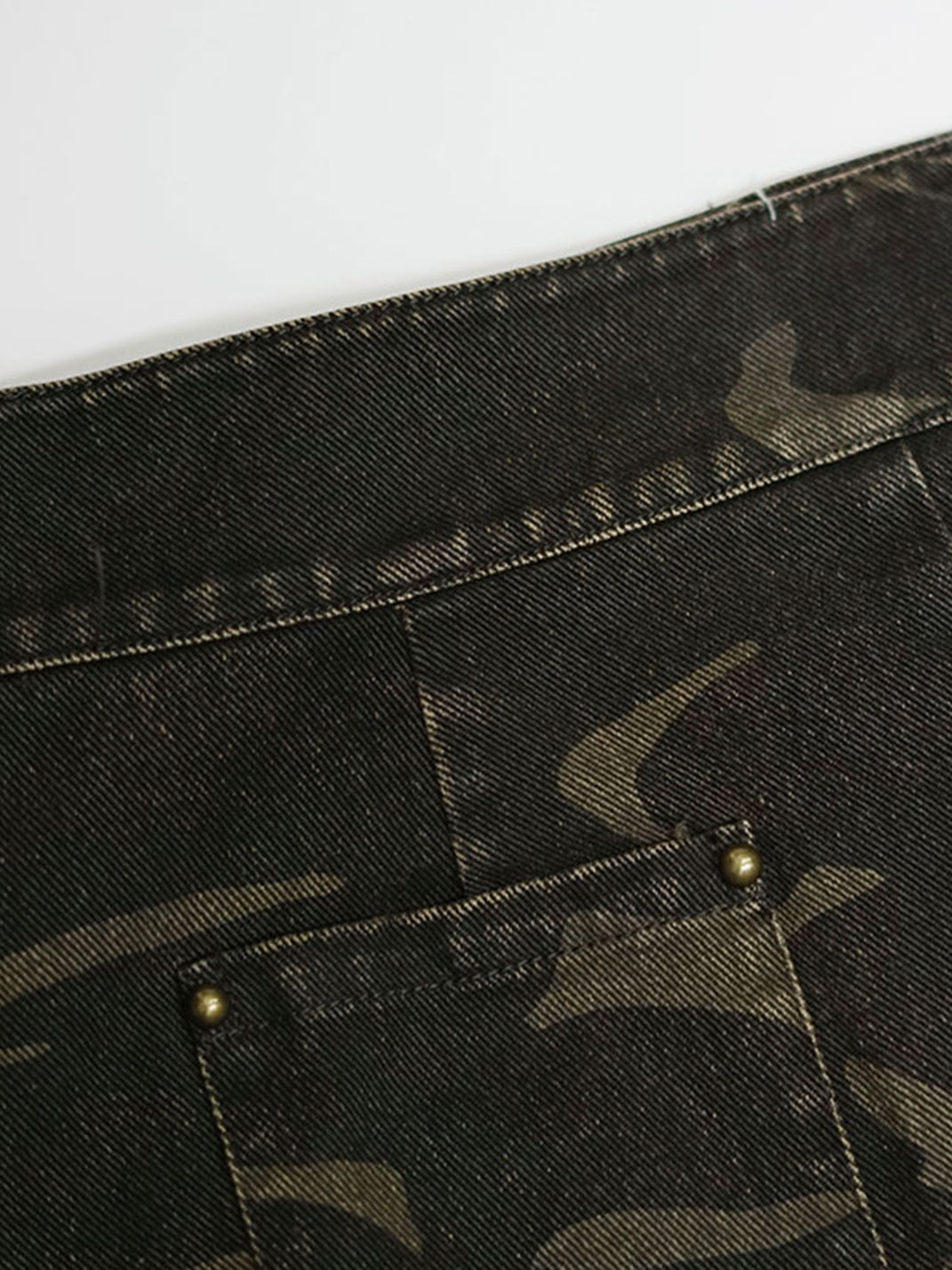 CestNous｜Women's Washed Studded Camouflage Mini Skirt - PSYLOS 1, CestNous｜Women's Washed Studded Camouflage Mini Skirt, Shorts, CestNous, PSYLOS 1