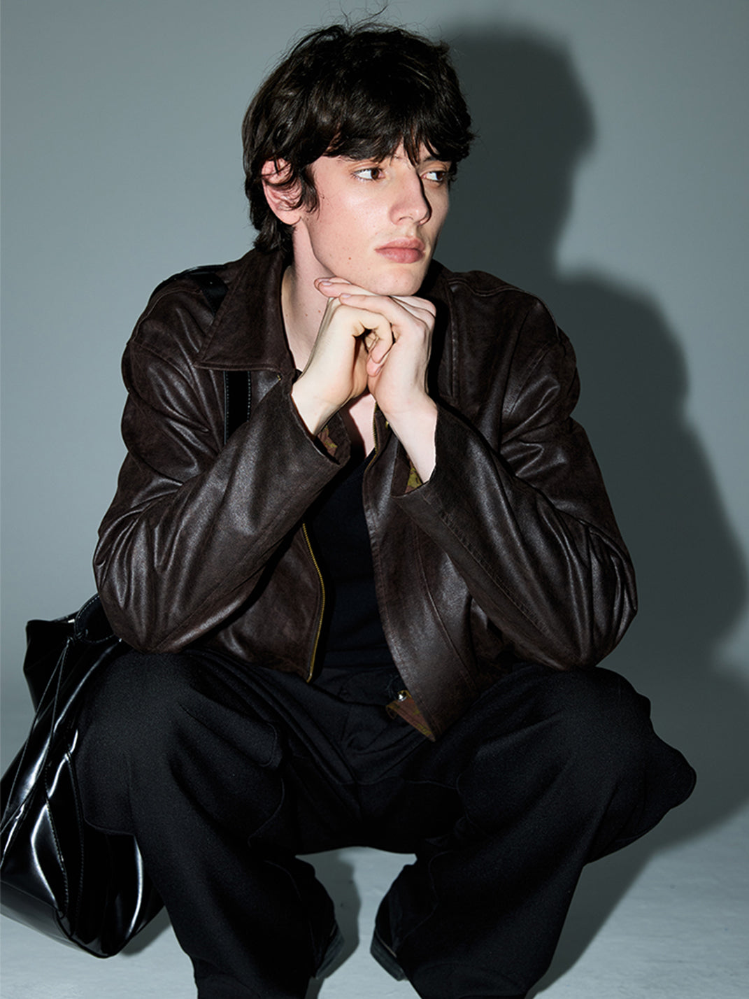 KREATE | Retro Color Block Floral Lining Leather Jacket - PSYLOS 1, KREATE | Retro Color Block Floral Lining Leather Jacket, Tops, KREATE, PSYLOS 1