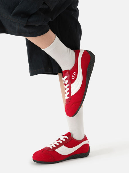 SENGUOGUO | "Street Racer" Retro Minimalist Trainer-Red - PSYLOS 1, SENGUOGUO | "Street Racer" Retro Minimalist Trainer-Red, Unisex Shoes, SENGUOGUO, PSYLOS 1