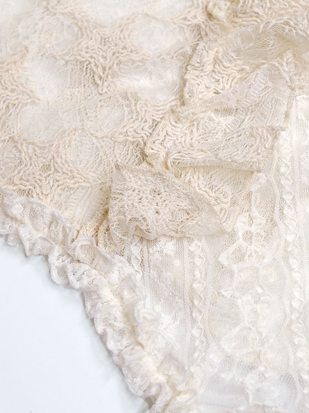 CestNous｜Lace Ruffle Mesh Dress with Star Detail - PSYLOS 1, CestNous｜Lace Ruffle Mesh Dress with Star Detail, Dress, CestNous, PSYLOS 1