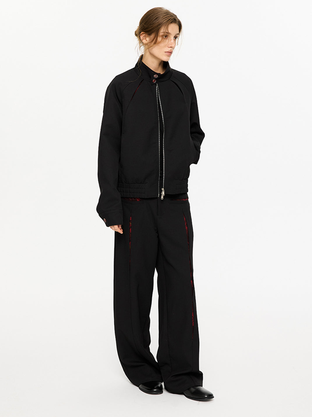 KREATE | Slash Opening Floral Lining Straight Leg Pants - PSYLOS 1, KREATE | Slash Opening Floral Lining Straight Leg Pants, Bottoms, KREATE, PSYLOS 1