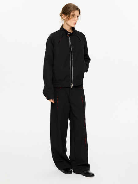 KREATE | Slash Opening Floral Lining Straight Leg Pants - PSYLOS 1, KREATE | Slash Opening Floral Lining Straight Leg Pants, Bottoms, KREATE, PSYLOS 1