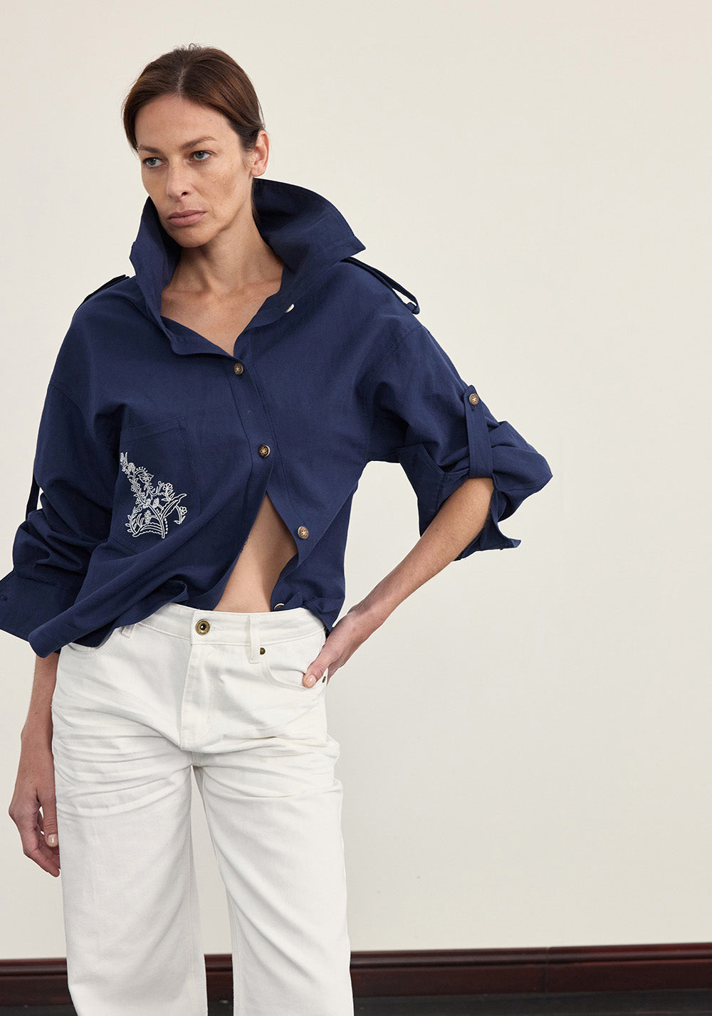 NyDkyel丨Deconstructed Placket Linen Blend Shirt-Blue - PSYLOS 1, NyDkyel丨Deconstructed Placket Linen Blend Shirt-Blue, Shirt, NyDkyel, PSYLOS 1