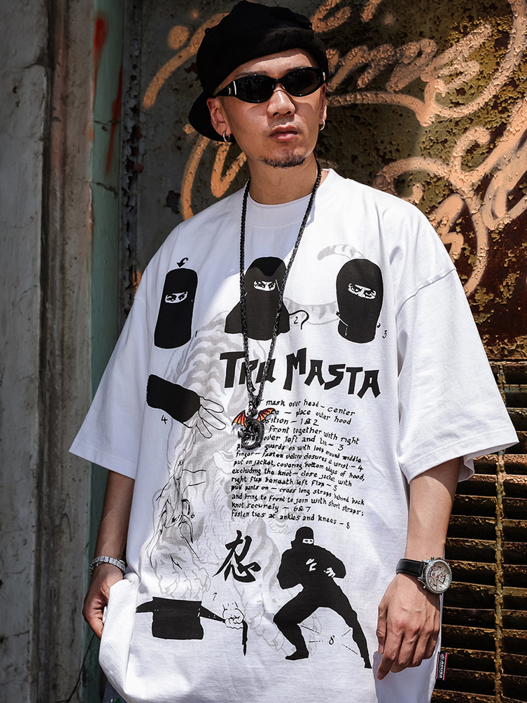 ACUSA | "TRU NINJA MASTA" Oversized Cotton Tee - PSYLOS 1, ACUSA | "TRU NINJA MASTA" Oversized Cotton Tee, Tops, ACUSA, PSYLOS 1