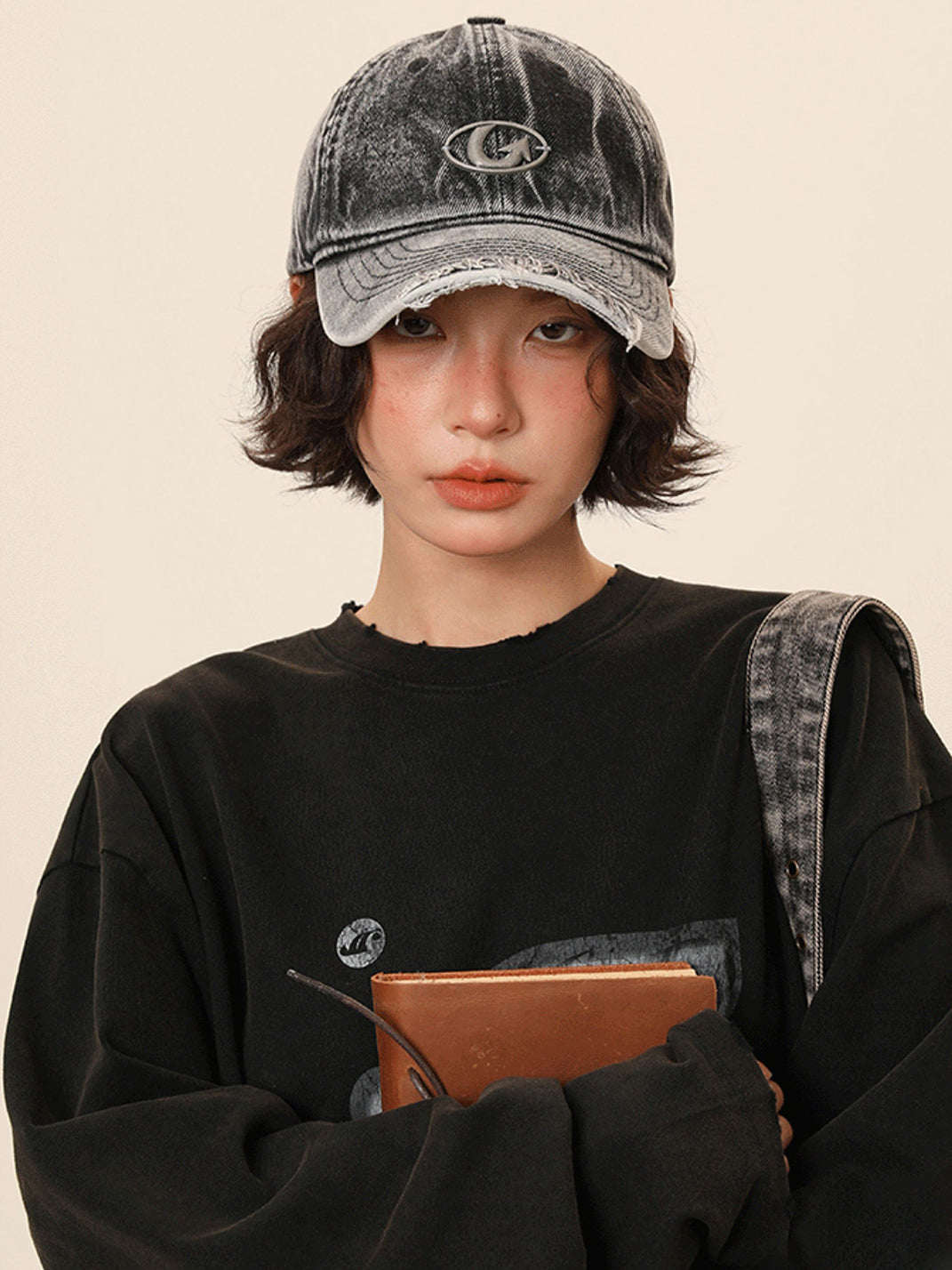 IIING | Curved Brim Washed Denim Baseball Cap - PSYLOS 1, IIING | Curved Brim Washed Denim Baseball Cap, Accessories, IIING, PSYLOS 1