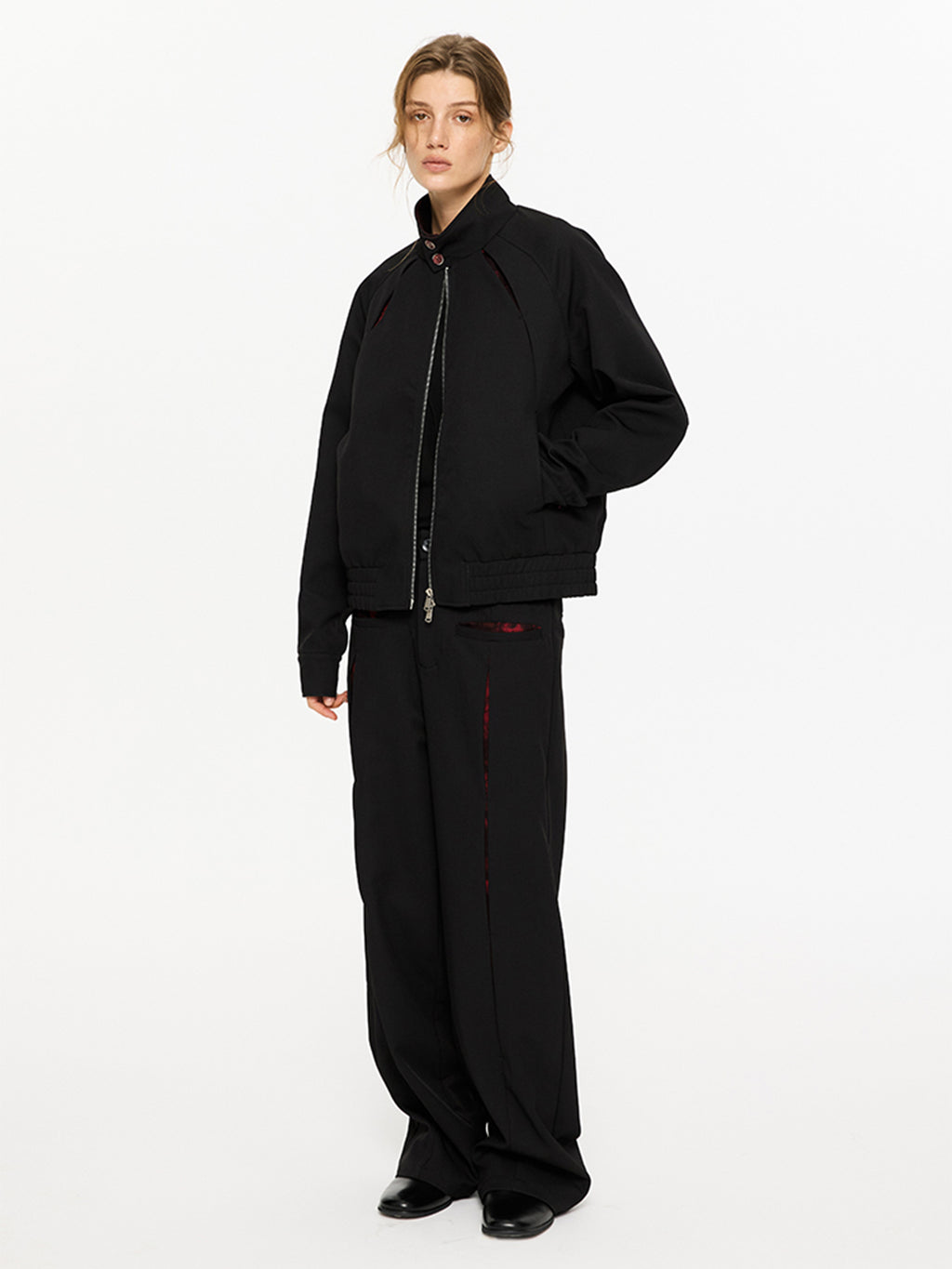 KREATE | Slash Opening Floral Lining Straight Leg Pants - PSYLOS 1, KREATE | Slash Opening Floral Lining Straight Leg Pants, Bottoms, KREATE, PSYLOS 1