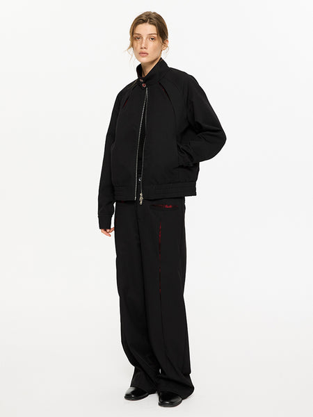 KREATE | Slash Opening Floral Lining Straight Leg Pants - PSYLOS 1, KREATE | Slash Opening Floral Lining Straight Leg Pants, Bottoms, KREATE, PSYLOS 1