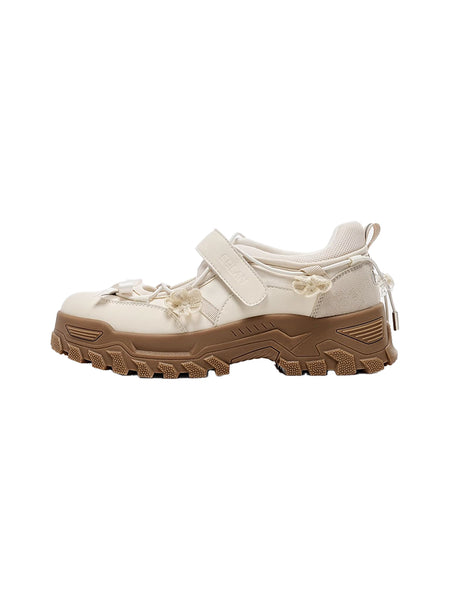 EBLAN丨"Meadowlands" Hybrid Quick-Lace Velcro Ballet Trainer-Beige - PSYLOS 1, EBLAN丨"Meadowlands" Hybrid Quick-Lace Velcro Ballet Trainer-Beige, Mary Jane shoes, EBLAN, PSYLOS 1