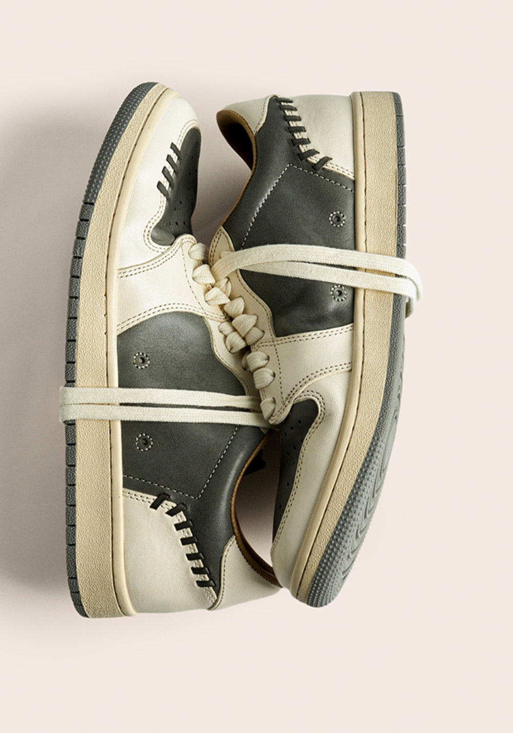 PIPG丨Men's Washed Horsehide Skate Shoes(White&Gray) - PSYLOS 1, PIPG丨Men's Washed Horsehide Skate Shoes(White&Gray), Skate Shoes, PIPG, PSYLOS 1