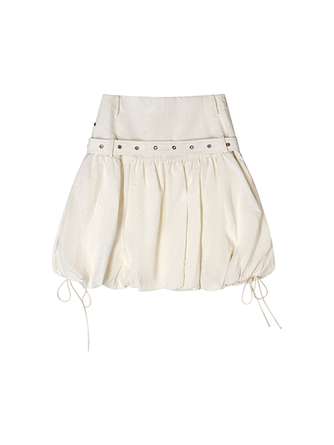 CestNous｜High Waist Studded Cargo Bubble Skirt-White - PSYLOS 1, CestNous｜High Waist Studded Cargo Bubble Skirt-White, Skirt, CestNous, PSYLOS 1
