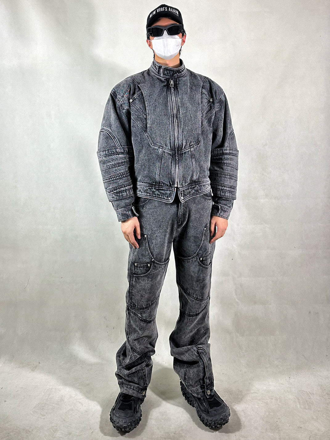 WoosterArchive | Oversized Layer Sleeves Aged Biker Jacket - PSYLOS 1, WoosterArchive | Oversized Layer Sleeves Aged Biker Jacket, Men's Wear, WoosterArchive, PSYLOS 1