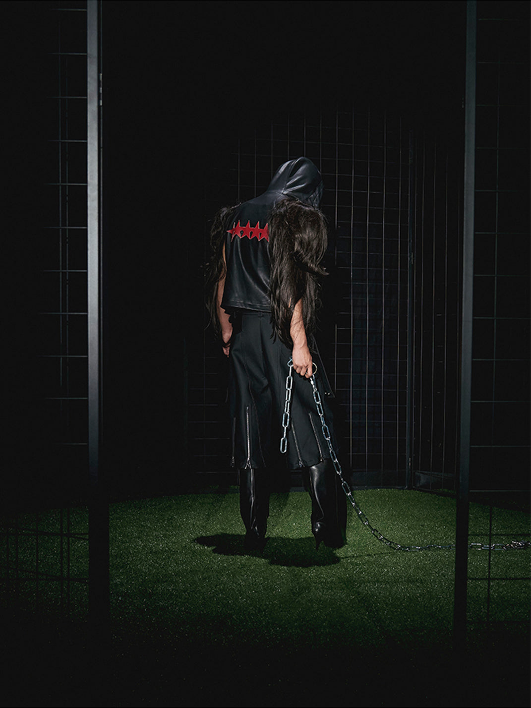 Fourth3ex | Slogan Print Cropped Leather Pants - PSYLOS 1, Fourth3ex | Slogan Print Cropped Leather Pants, Pants, Fourth3ex, PSYLOS 1