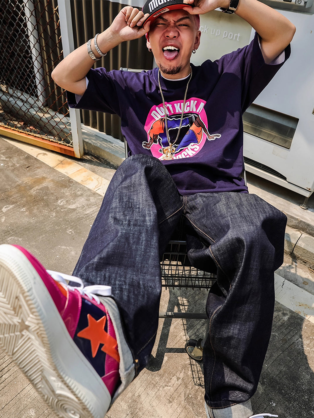 ACUSA | "DON'T KICK MY KICKS" Oversized Cotton Tee - PSYLOS 1, ACUSA | "DON'T KICK MY KICKS" Oversized Cotton Tee, Tops, ACUSA, PSYLOS 1