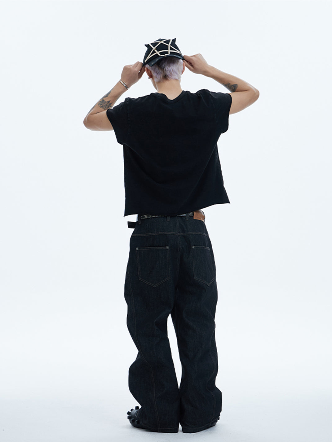 DND4DES | Curved Button Fly Baggy Raw Jeans - PSYLOS 1, DND4DES | Curved Button Fly Baggy Raw Jeans, Pants, DND4DES•JAPAN, PSYLOS 1