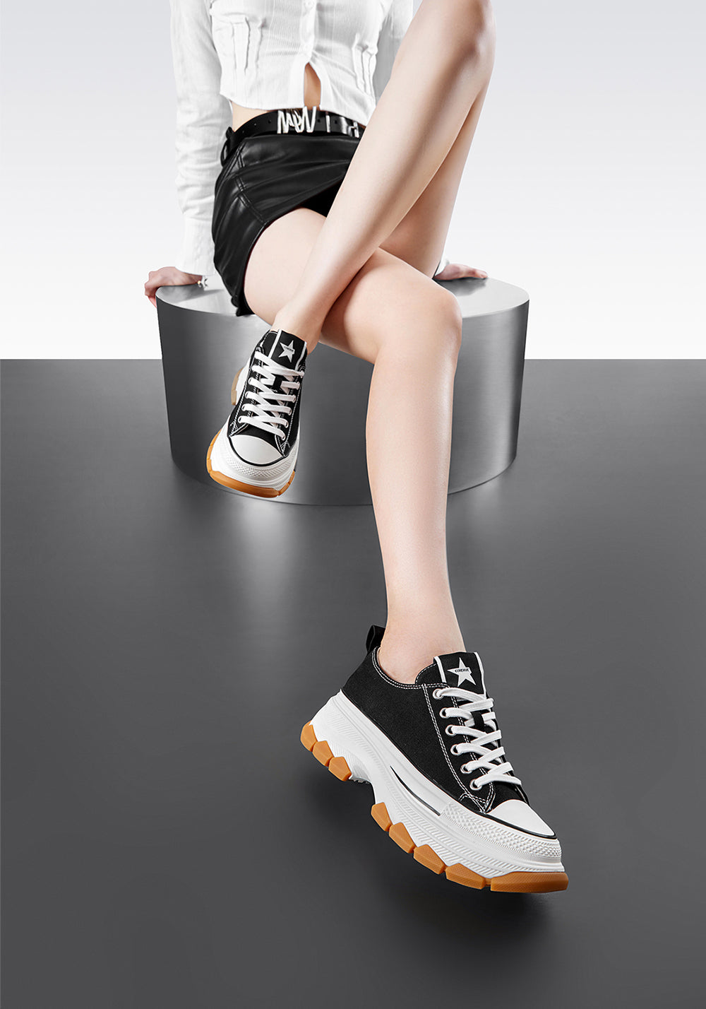 CHERYKALLY | Chunky White Canvas Sneakers  - PSYLOS 1, CHERYKALLY | Chunky White Canvas Sneakers , Chunky Sneakers, CHERYKALLY, PSYLOS 1