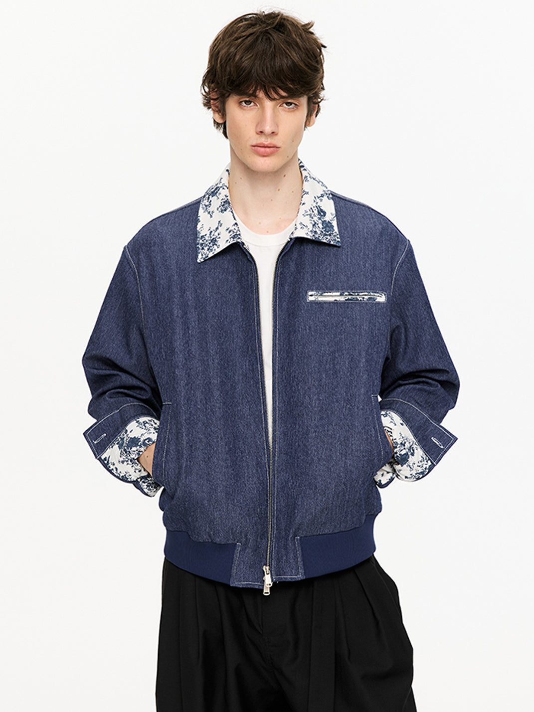 KREATE | Retro Color Block Floral Lining Jacket - PSYLOS 1, KREATE | Retro Color Block Floral Lining Jacket, Tops, KREATE, PSYLOS 1