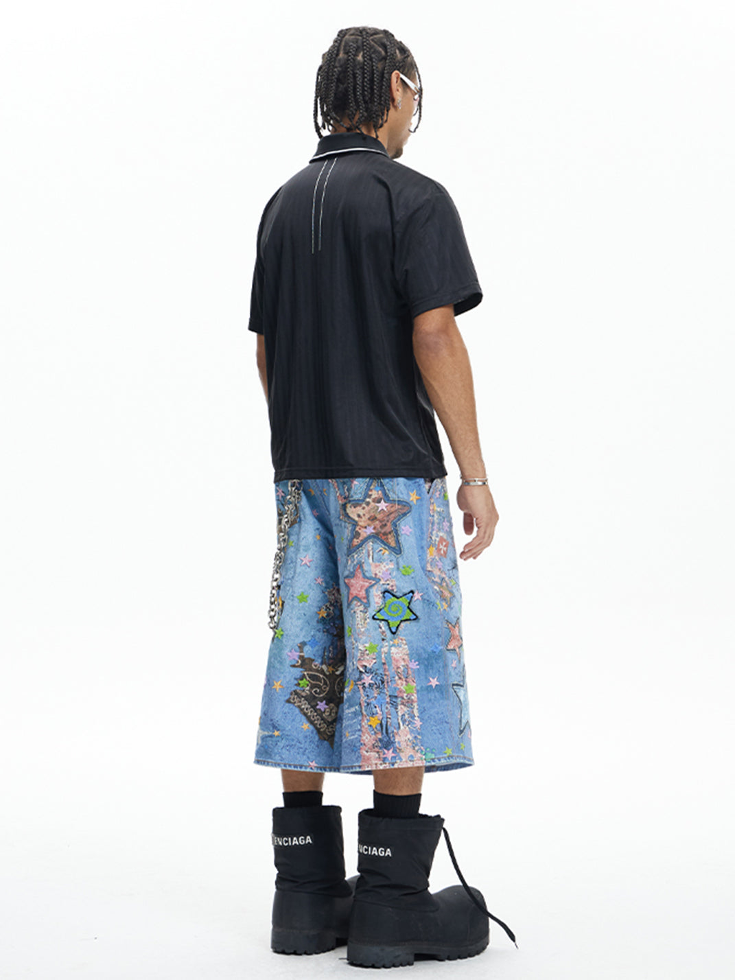 DND4DES | Cartoon Graphic Printed Denim Shorts - PSYLOS 1, DND4DES | Cartoon Graphic Printed Denim Shorts, Jeans, DND4DES•JAPAN, PSYLOS 1