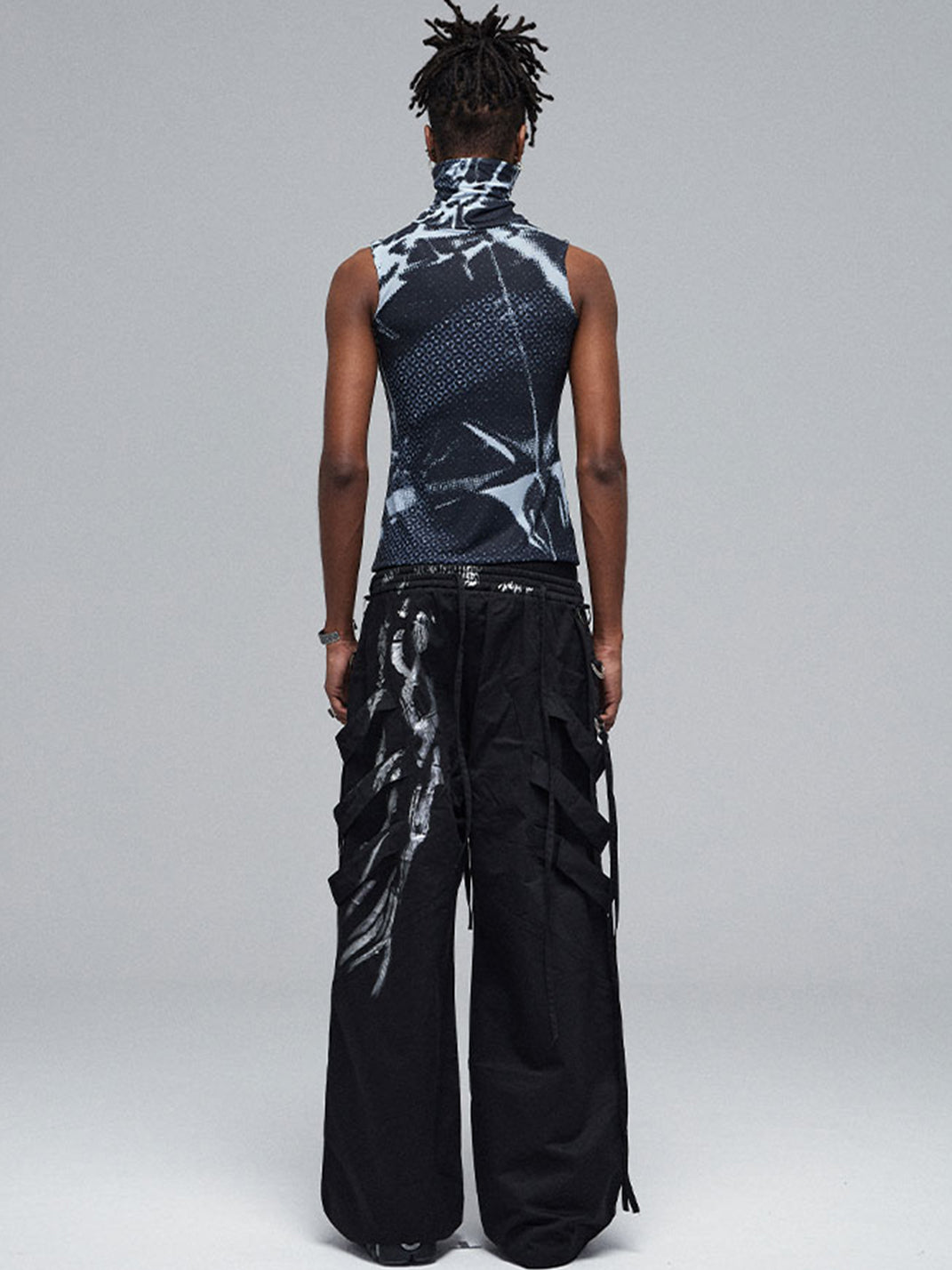 DND4DES | Silver Strap Drawstring Cargo Pants - PSYLOS 1, DND4DES | Silver Strap Drawstring Cargo Pants, Cargo Pants, DND4DES•JAPAN, PSYLOS 1