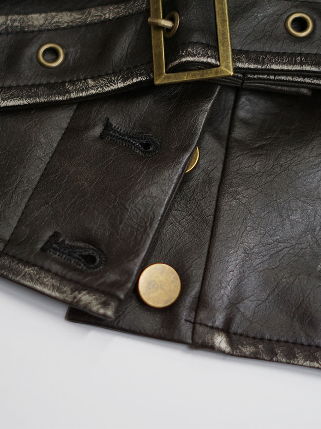 CestNous｜Asymmetric Gothic Plaid Skirt with PU Trim - PSYLOS 1, CestNous｜Asymmetric Gothic Plaid Skirt with PU Trim, Skirt, CestNous, PSYLOS 1