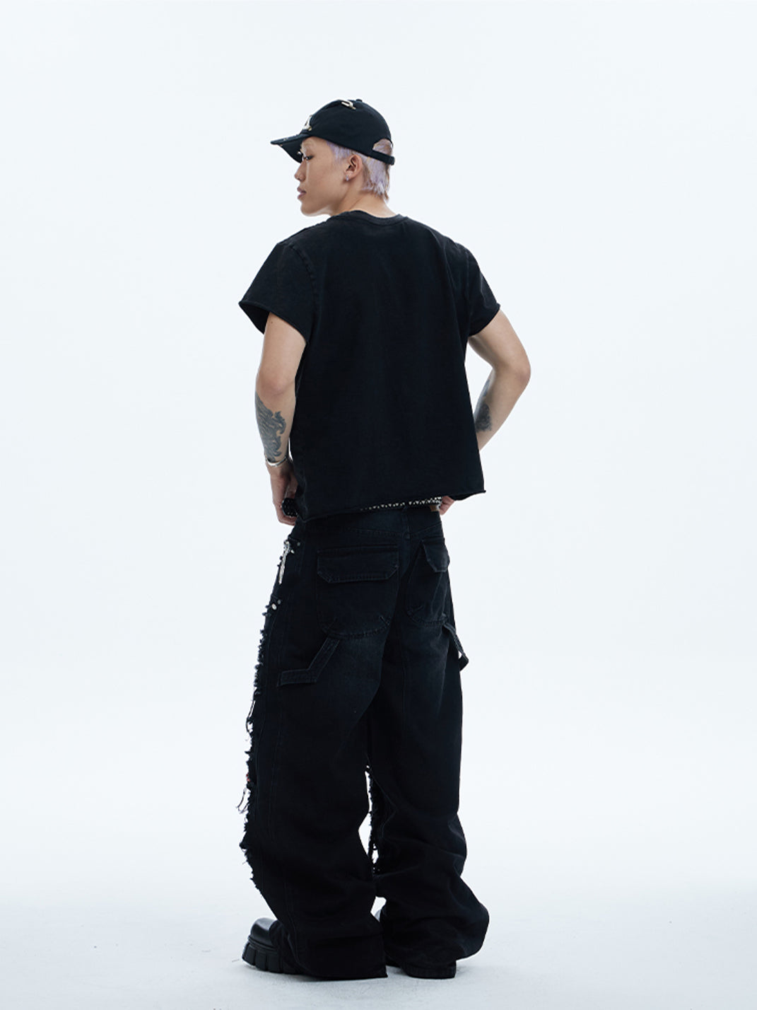 DND4DES | Distressed Patchwork Gem Baggy Jeans - PSYLOS 1, DND4DES | Distressed Patchwork Gem Baggy Jeans, Pants, DND4DES•JAPAN, PSYLOS 1