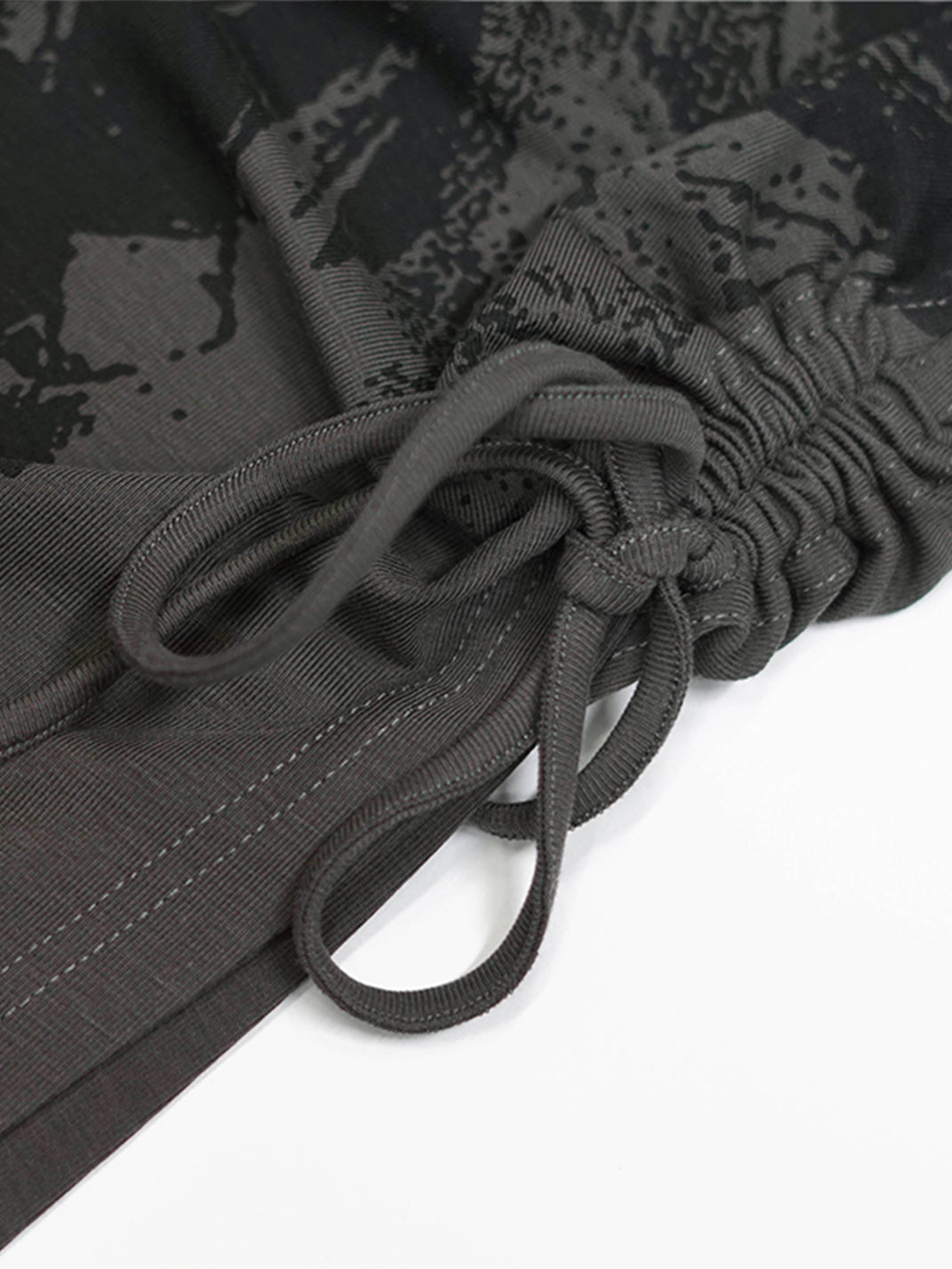 CestNous｜Off Shoulder Drawstring Oversize Print Tee-Gray - PSYLOS 1, CestNous｜Off Shoulder Drawstring Oversize Print Tee-Gray, T-Shirt, CestNous, PSYLOS 1