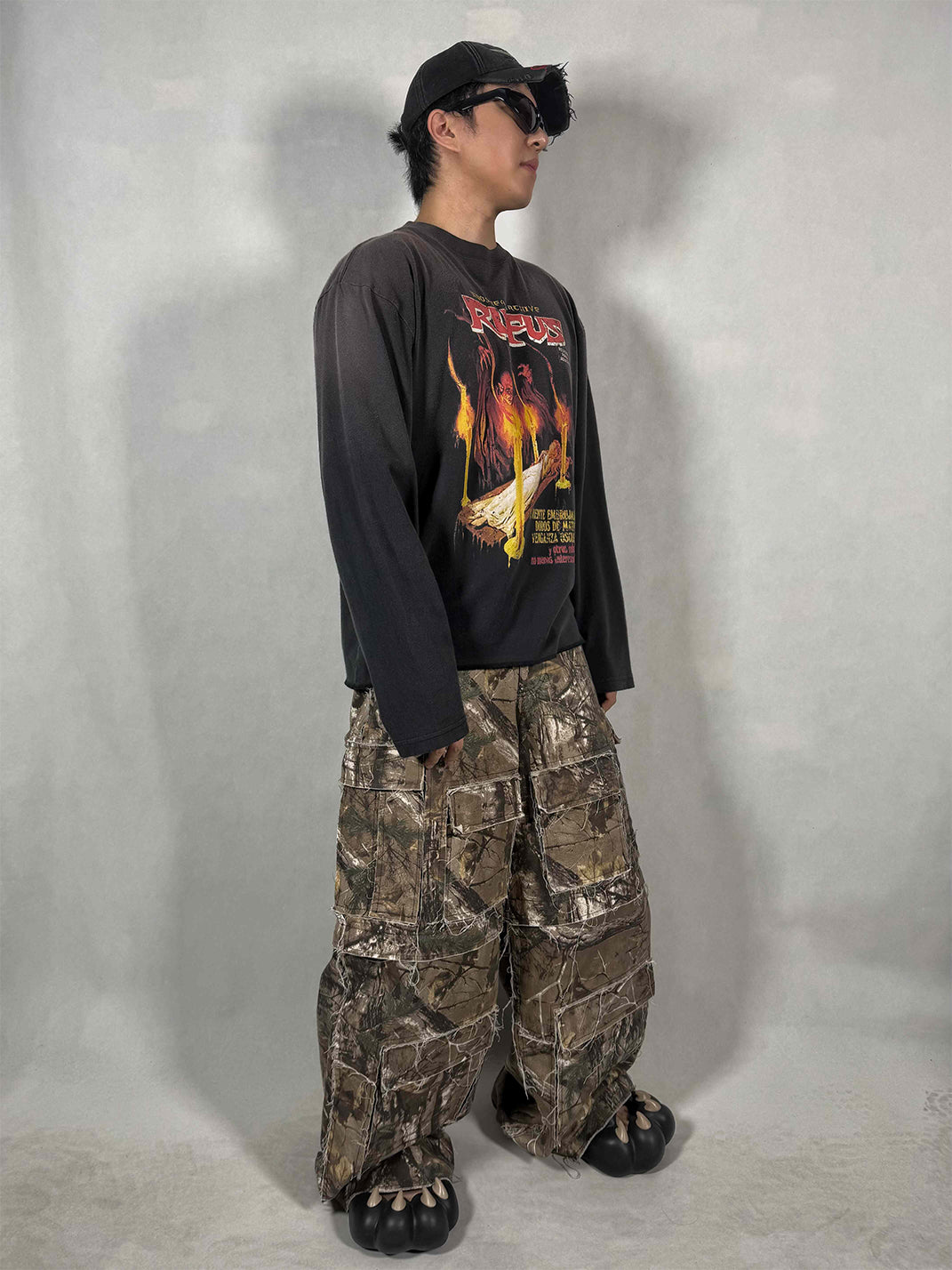 WoosterArchive | Forrest Camo 10 Pockets Patching Loose Fit Cargo Pants - PSYLOS 1, WoosterArchive | Forrest Camo 10 Pockets Patching Loose Fit Cargo Pants, Men's Wear, WoosterArchive, PSYLOS 1