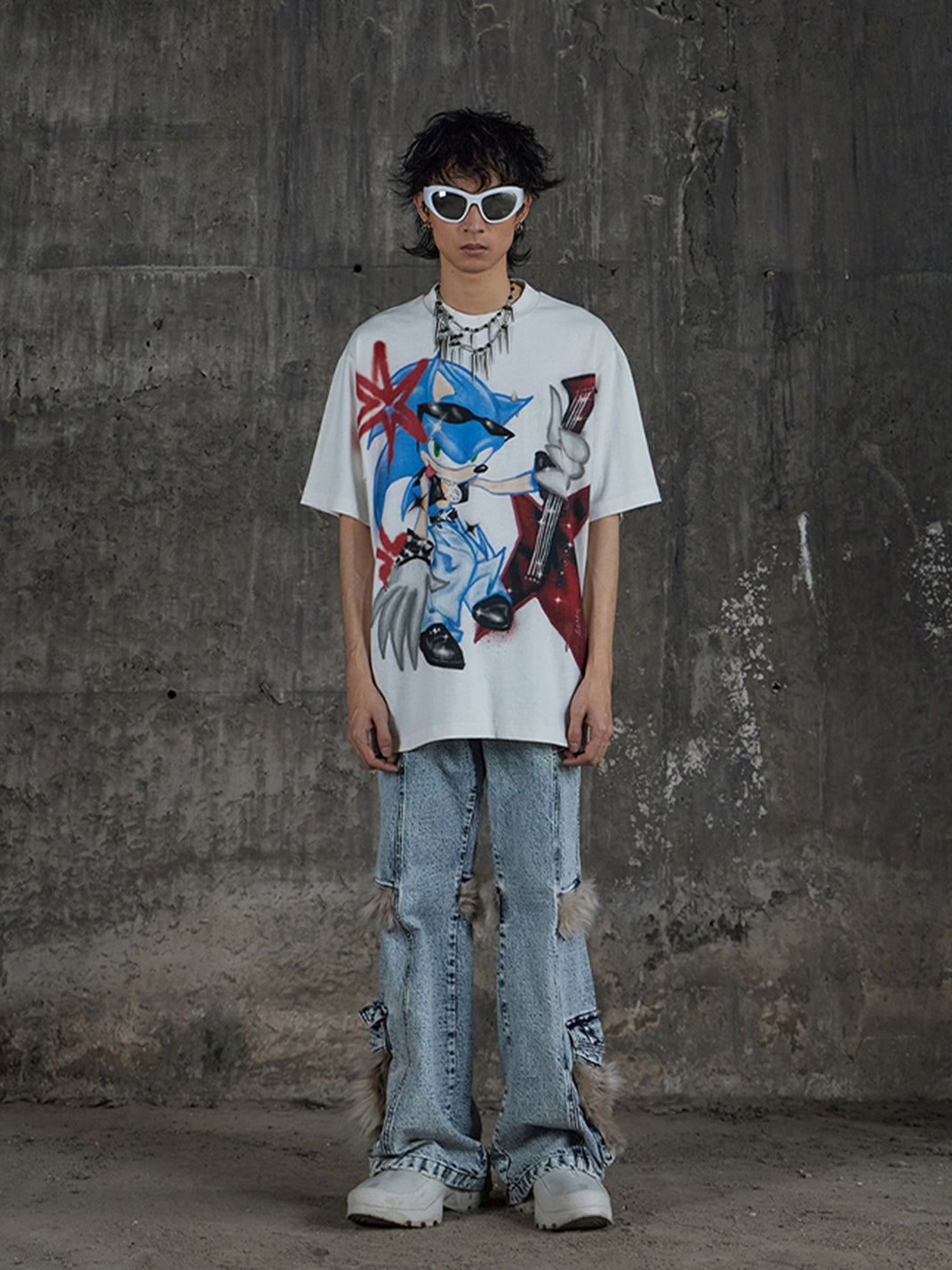 DND4DES | Cartoon Sonic Graphic T-Shirt - PSYLOS 1, DND4DES | Cartoon Sonic Graphic T-Shirt, T-Shirt, DND4DES•JAPAN, PSYLOS 1