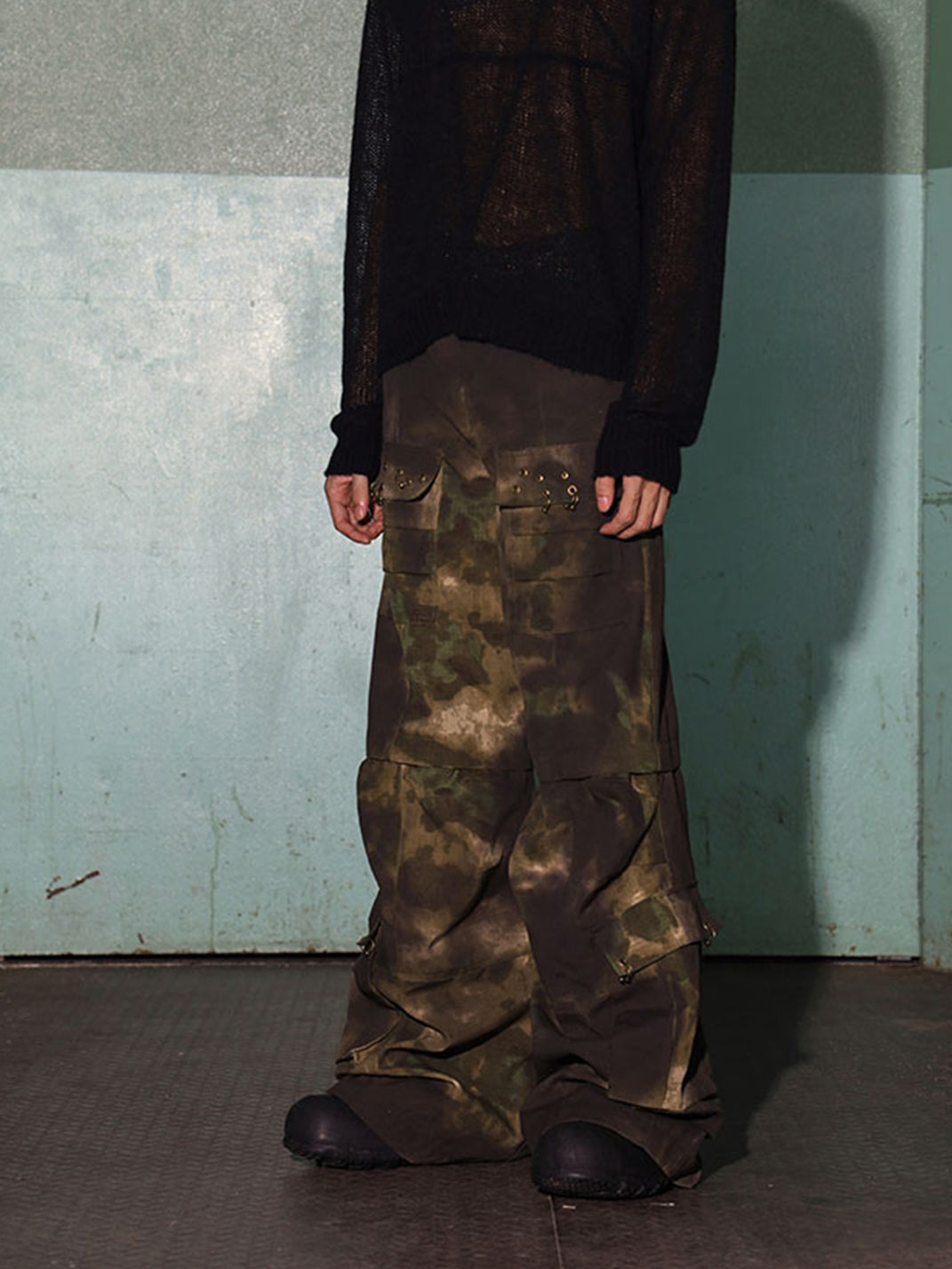 DND4DES | Washed Camo Flared Cargo Pants - PSYLOS 1, DND4DES | Washed Camo Flared Cargo Pants, Cargo Pants, DND4DES•JAPAN, PSYLOS 1