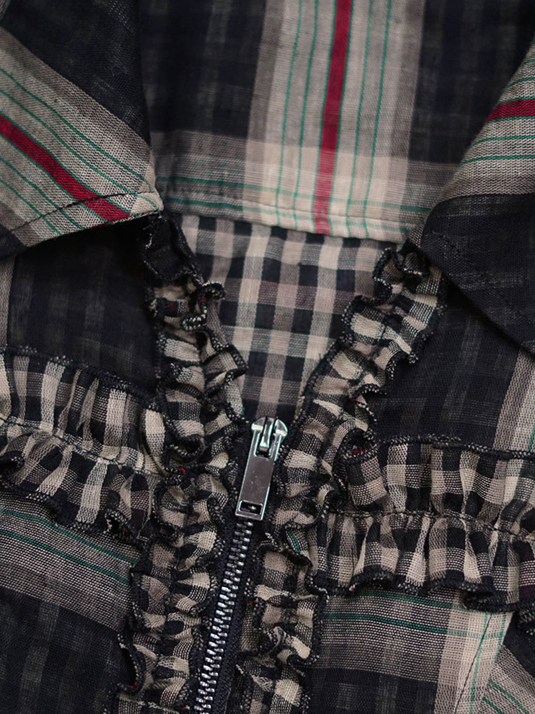 CestNous｜Ruffled Studded Gothic Crop Shirt-Black - PSYLOS 1, CestNous｜Ruffled Studded Gothic Crop Shirt-Black, Shirts, CestNous, PSYLOS 1