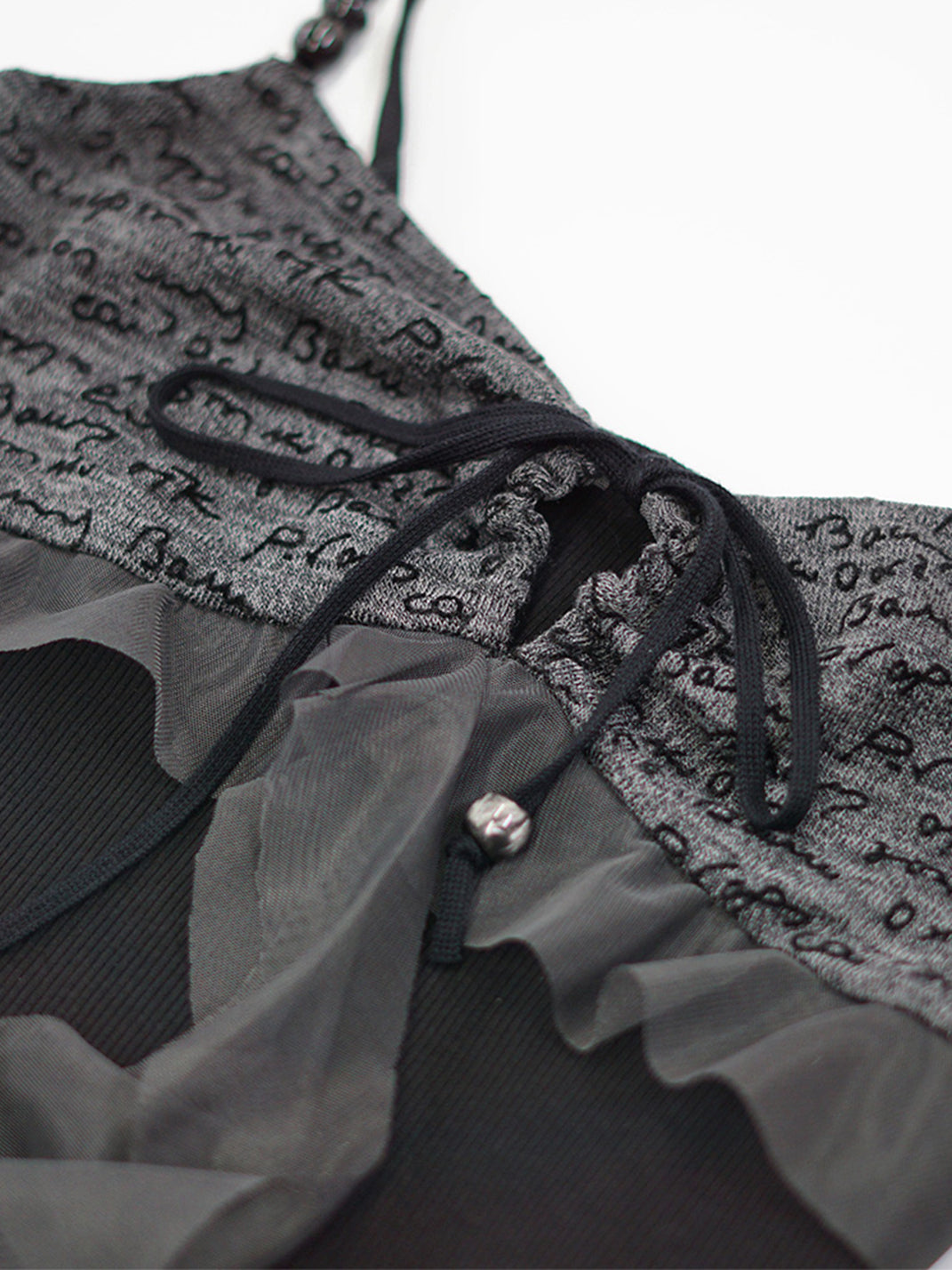 CestNous｜Ruffled Mesh Strap Dress with Belt-Black - PSYLOS 1, CestNous｜Ruffled Mesh Strap Dress with Belt-Black, Dress, CestNous, PSYLOS 1