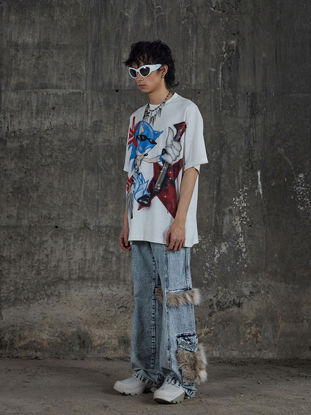 DND4DES | Cartoon Sonic Graphic T-Shirt - PSYLOS 1, DND4DES | Cartoon Sonic Graphic T-Shirt, T-Shirt, DND4DES•JAPAN, PSYLOS 1