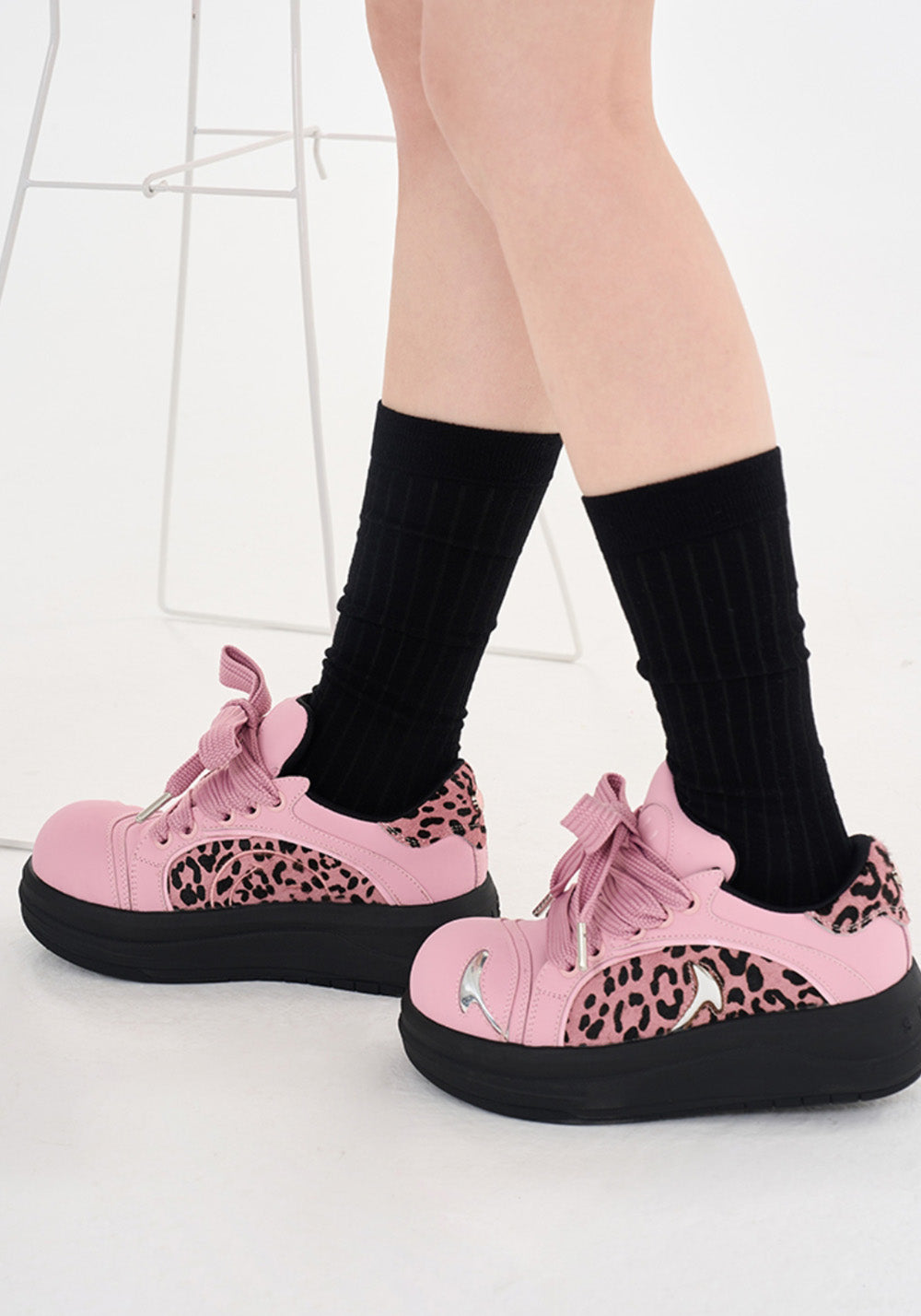 SMILEY丨Leopard Print Patchwork Series-Pink - PSYLOS 1, SMILEY丨Leopard Print Patchwork Series-Pink, Chunky Sneakers, SMILEY•JAPAN, PSYLOS 1
