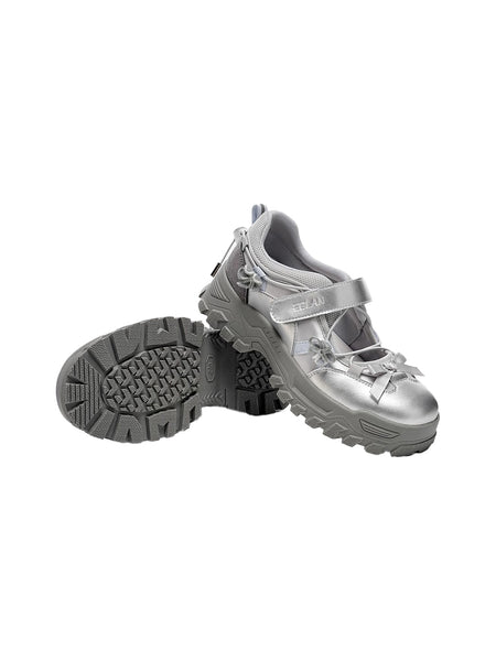 EBLAN丨"Meadowlands" Hybrid Quick-Lace Velcro Ballet Trainer-Silver - PSYLOS 1, EBLAN丨"Meadowlands" Hybrid Quick-Lace Velcro Ballet Trainer-Silver, Mary Jane shoes, EBLAN, PSYLOS 1