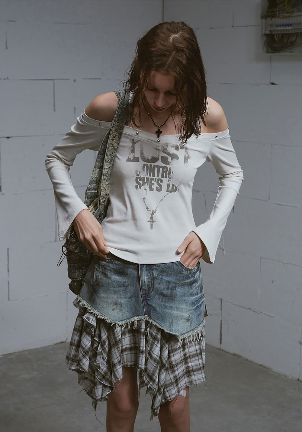 CestNous｜Lost Highway Deconstructed Denim Skirt - PSYLOS 1, CestNous｜Lost Highway Deconstructed Denim Skirt, Skirt, CestNous, PSYLOS 1