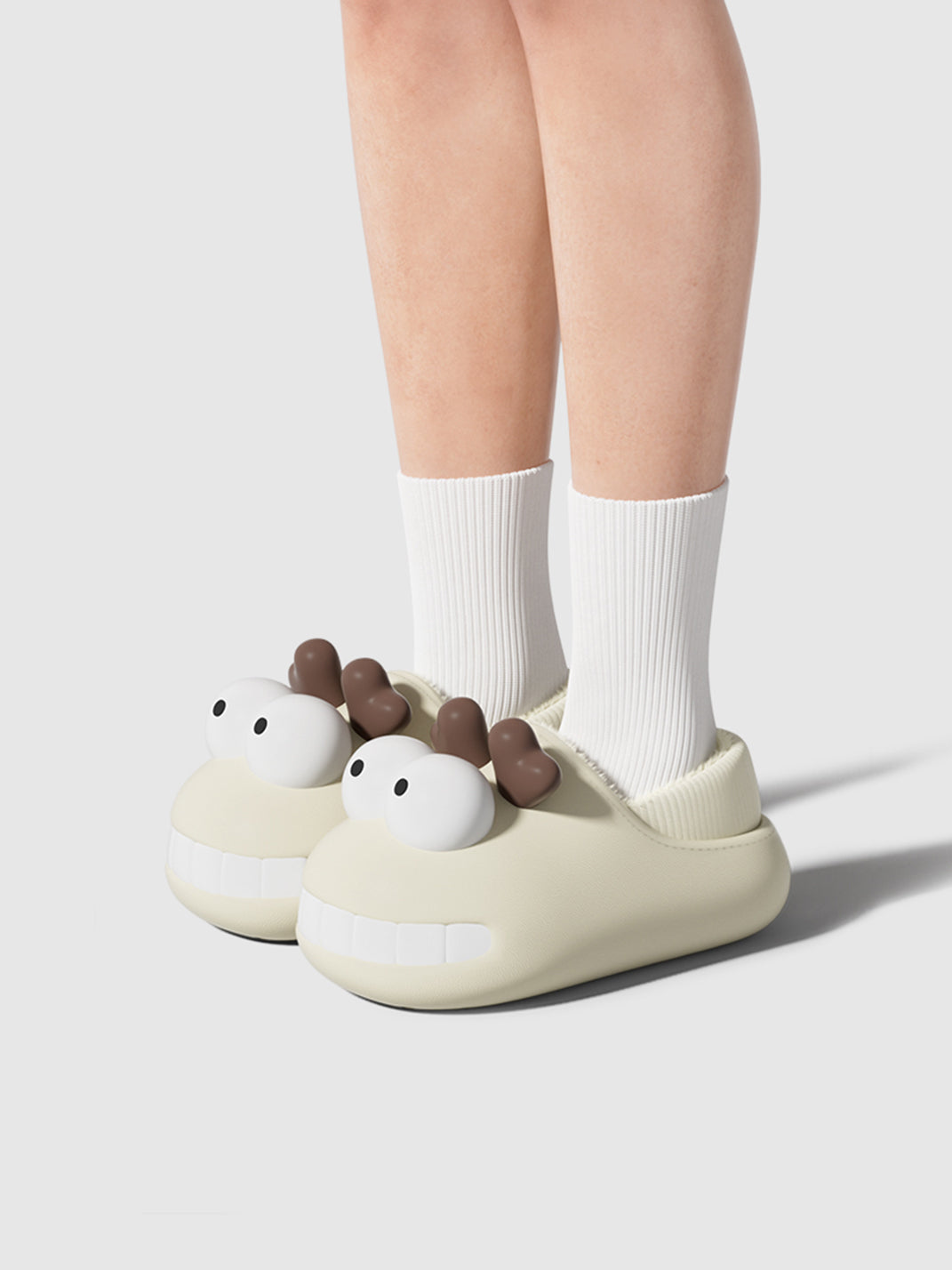 Chedoir | Fleece Cartoon Deer Closed Toe Slides - PSYLOS 1, Chedoir | Fleece Cartoon Deer Closed Toe Slides, Slippers, Chedoir, PSYLOS 1