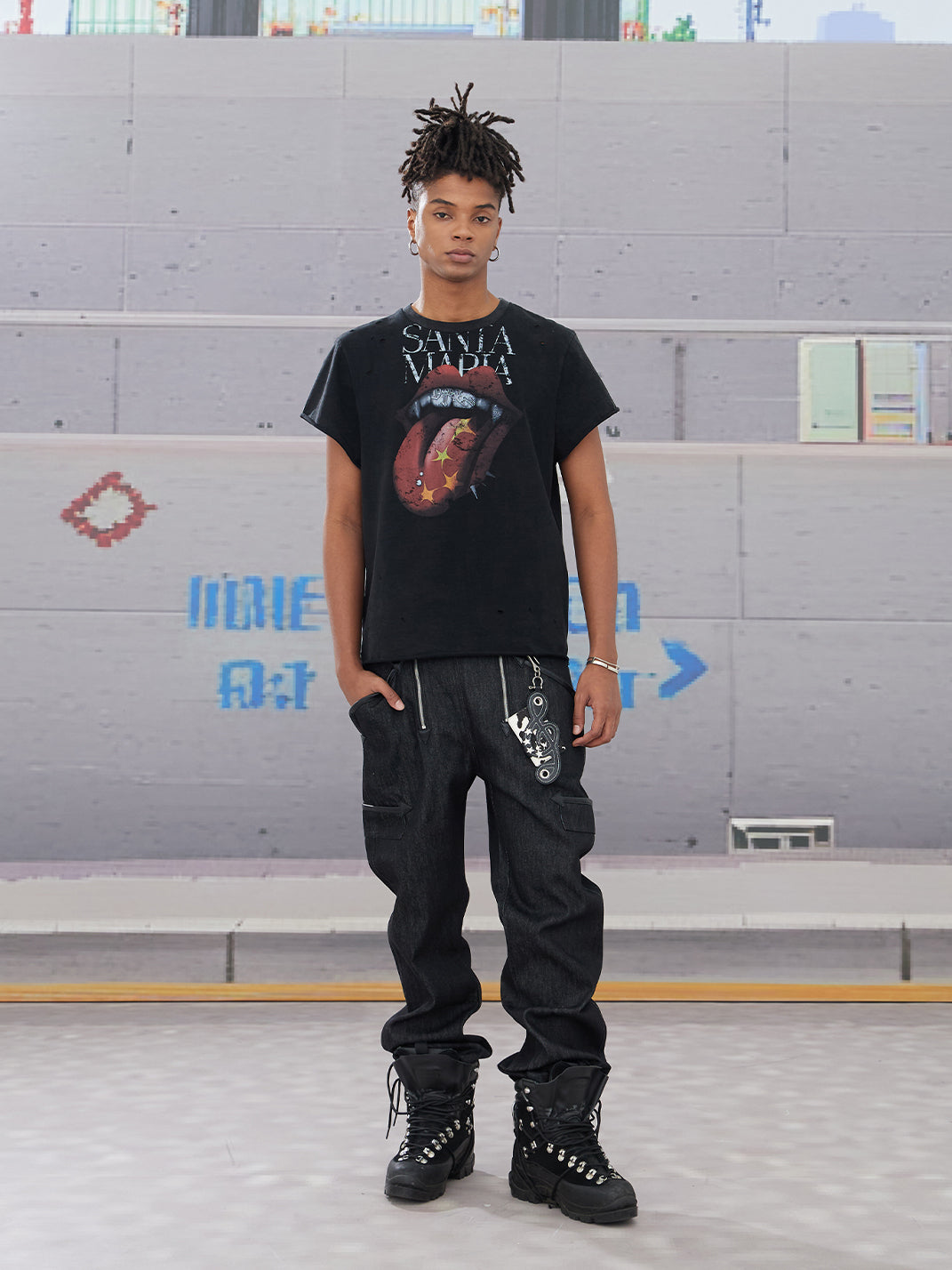 DND4DES | Double Zipper Leather Patch Flare Jeans - PSYLOS 1, DND4DES | Double Zipper Leather Patch Flare Jeans, Jeans, DND4DES•JAPAN, PSYLOS 1