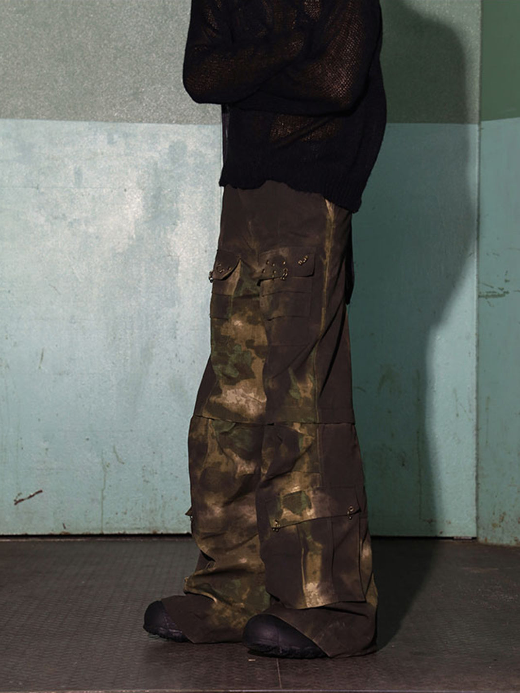 DND4DES | Washed Camo Flared Cargo Pants - PSYLOS 1, DND4DES | Washed Camo Flared Cargo Pants, Cargo Pants, DND4DES•JAPAN, PSYLOS 1