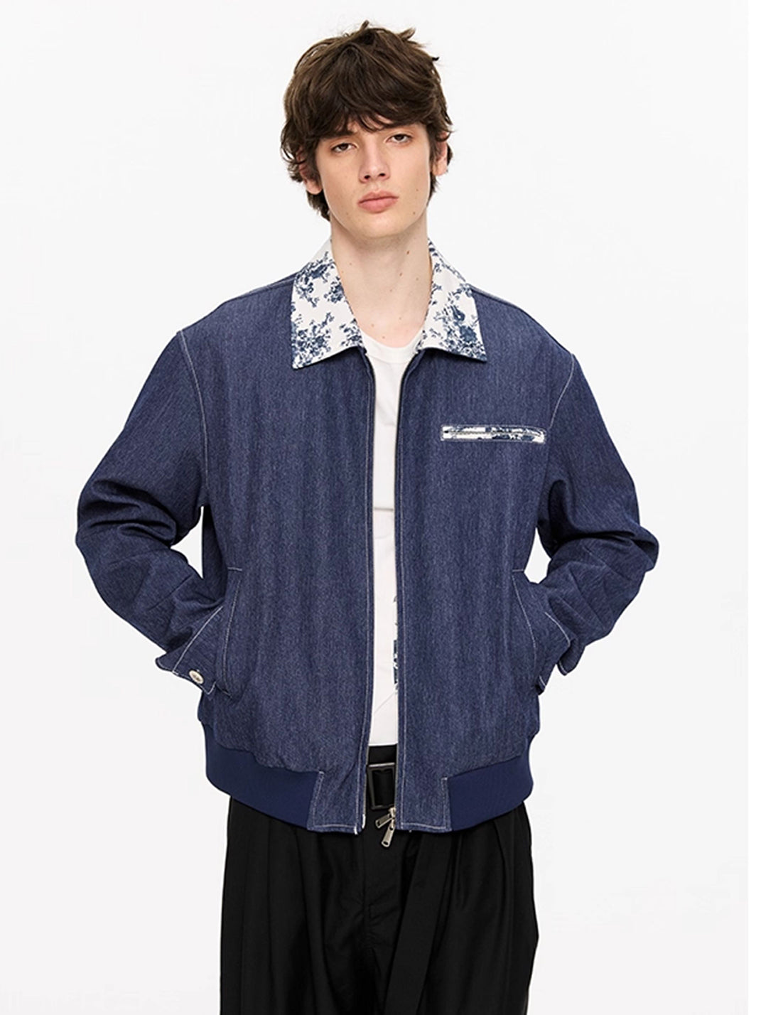 KREATE | Retro Color Block Floral Lining Jacket - PSYLOS 1, KREATE | Retro Color Block Floral Lining Jacket, Tops, KREATE, PSYLOS 1