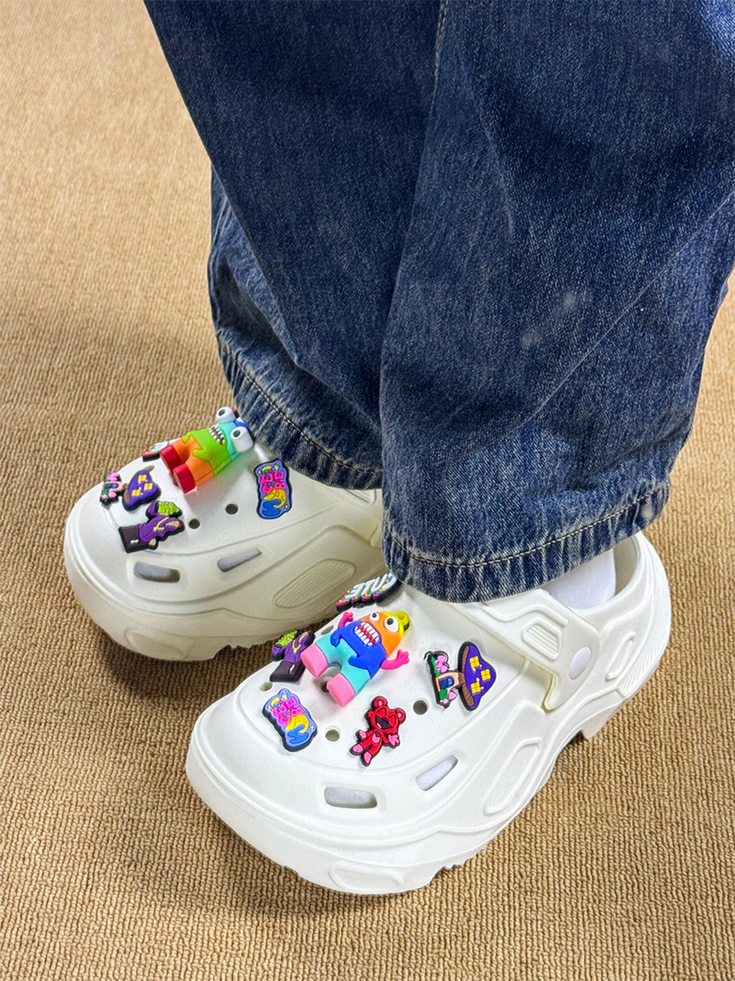 UNFAIR | Rainbow Monster EVA Platform Couple Slides - PSYLOS 1, UNFAIR | Rainbow Monster EVA Platform Couple Slides, Sandals, UNFAIR, PSYLOS 1