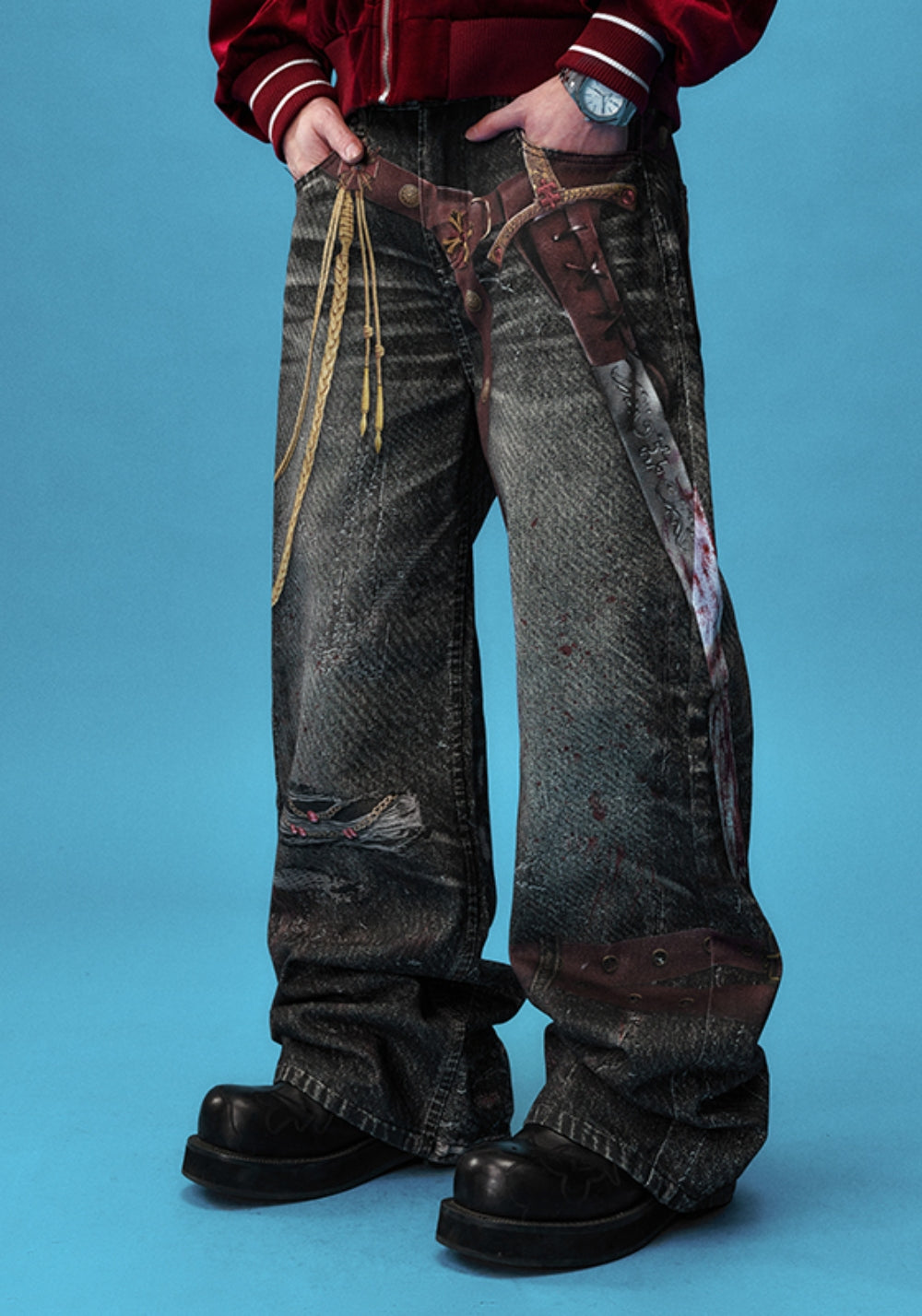 YADcrew丨YADcrew Blood Knight Jeans - PSYLOS 1, YADcrew丨YADcrew Blood Knight Jeans, Jeans, YADcrew, PSYLOS 1