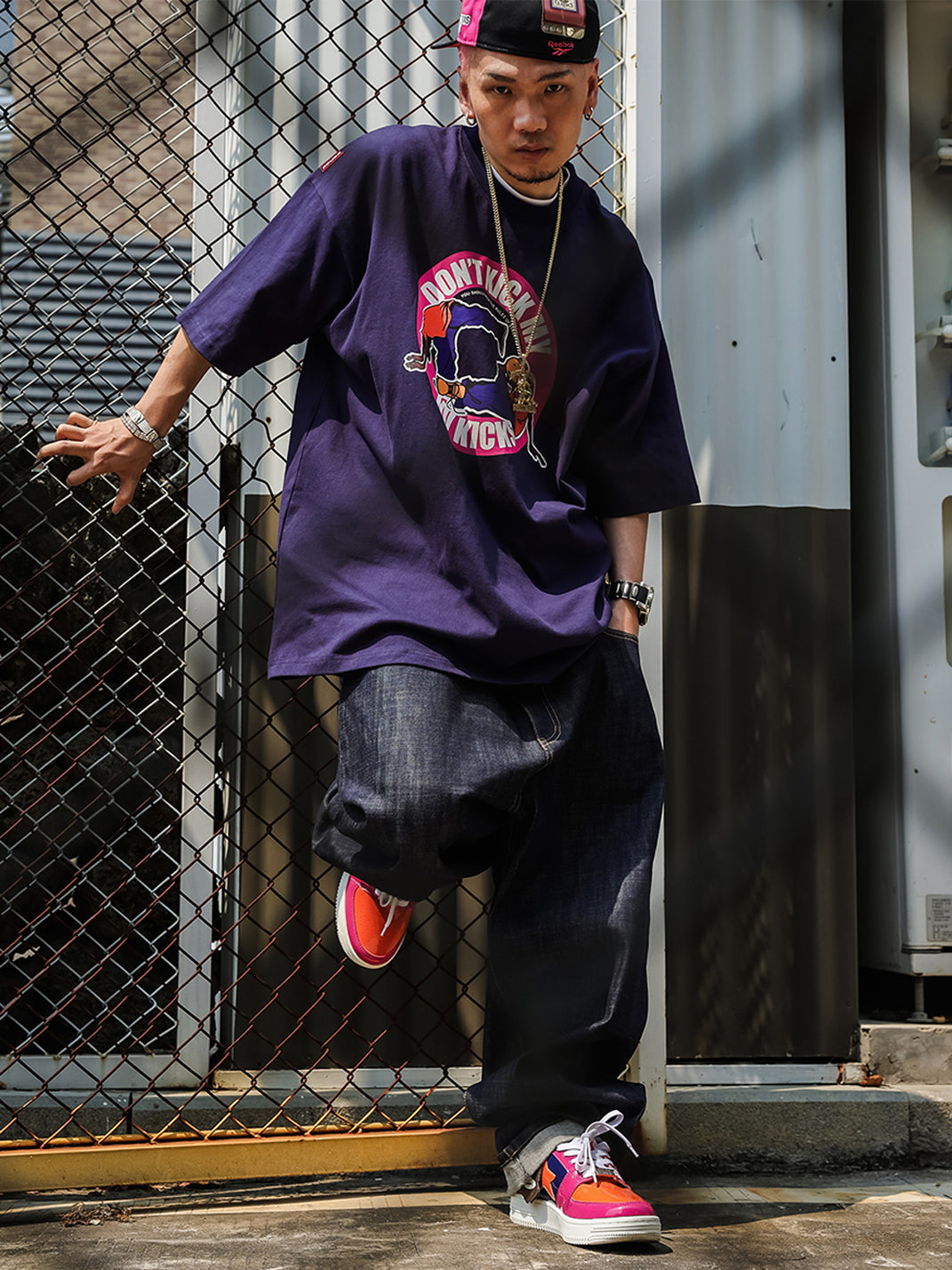 ACUSA | "DON'T KICK MY KICKS" Oversized Cotton Tee - PSYLOS 1, ACUSA | "DON'T KICK MY KICKS" Oversized Cotton Tee, Tops, ACUSA, PSYLOS 1