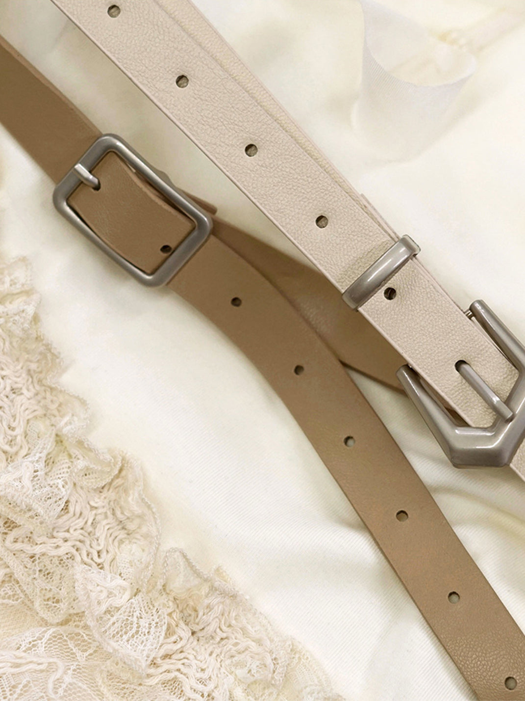 CestNous｜Ruffled Mesh Strap Dress with Belt-White - PSYLOS 1, CestNous｜Ruffled Mesh Strap Dress with Belt-White, Dress, CestNous, PSYLOS 1