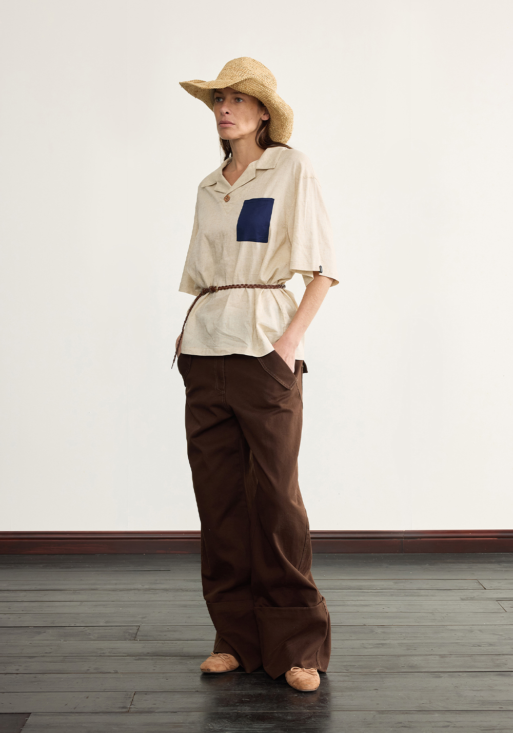 NyDkyel丨Cuban Collar Linen Tee - Contrast Pocket-Khaki - PSYLOS 1, NyDkyel丨Cuban Collar Linen Tee - Contrast Pocket-Khaki, T-Shirt, NyDkyel, PSYLOS 1