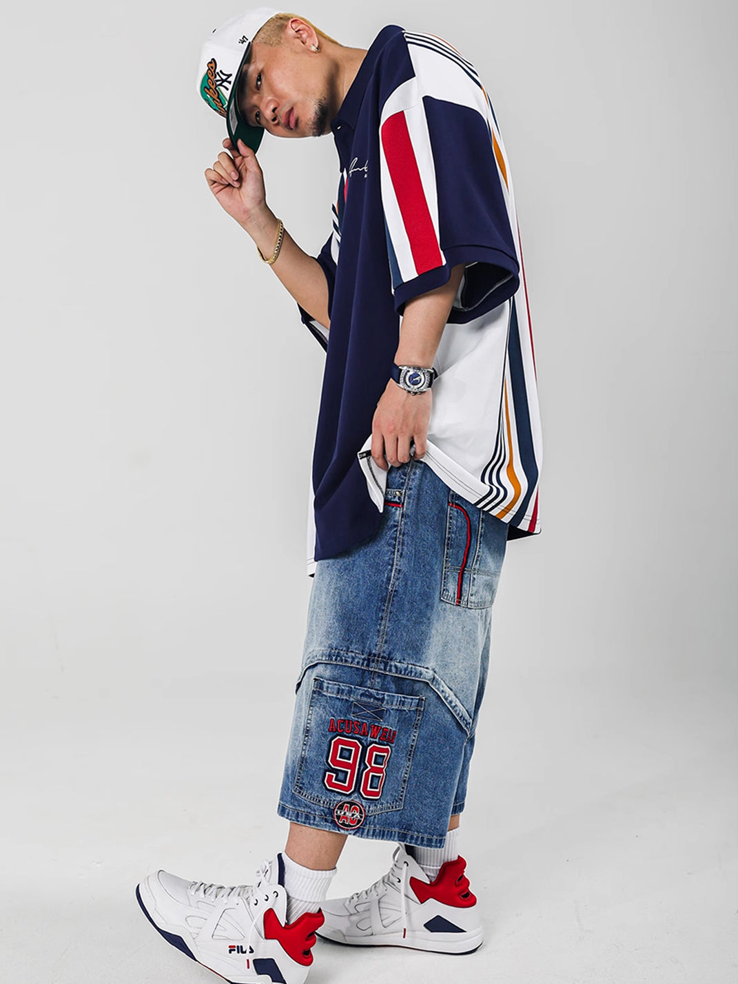 ACUSA | Asymmetrical Color Block Oversized Polo - PSYLOS 1, ACUSA | Asymmetrical Color Block Oversized Polo, Tops, ACUSA, PSYLOS 1