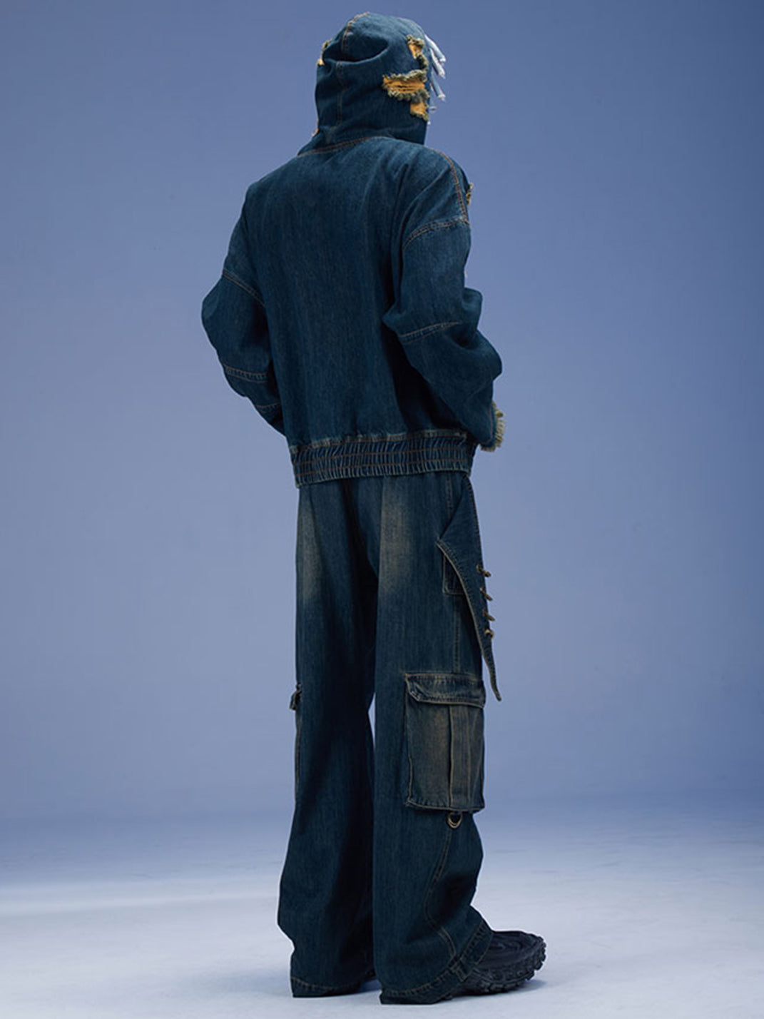 DND4DES | Black Straight Cut Printed Jeans - PSYLOS 1, DND4DES | Black Straight Cut Printed Jeans, Cargo Pants, DND4DES•JAPAN, PSYLOS 1