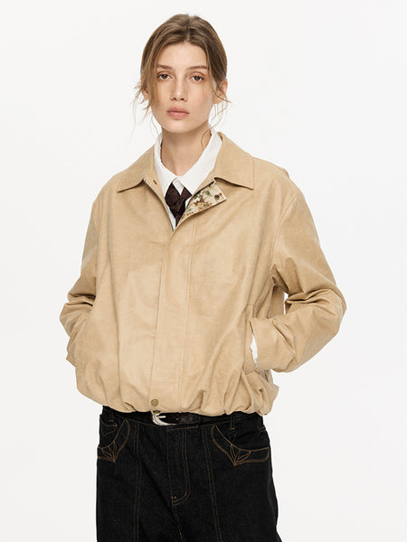 KREATE | Retro Color Block Floral Lining Leather Jacket - PSYLOS 1, KREATE | Retro Color Block Floral Lining Leather Jacket, Tops, KREATE, PSYLOS 1