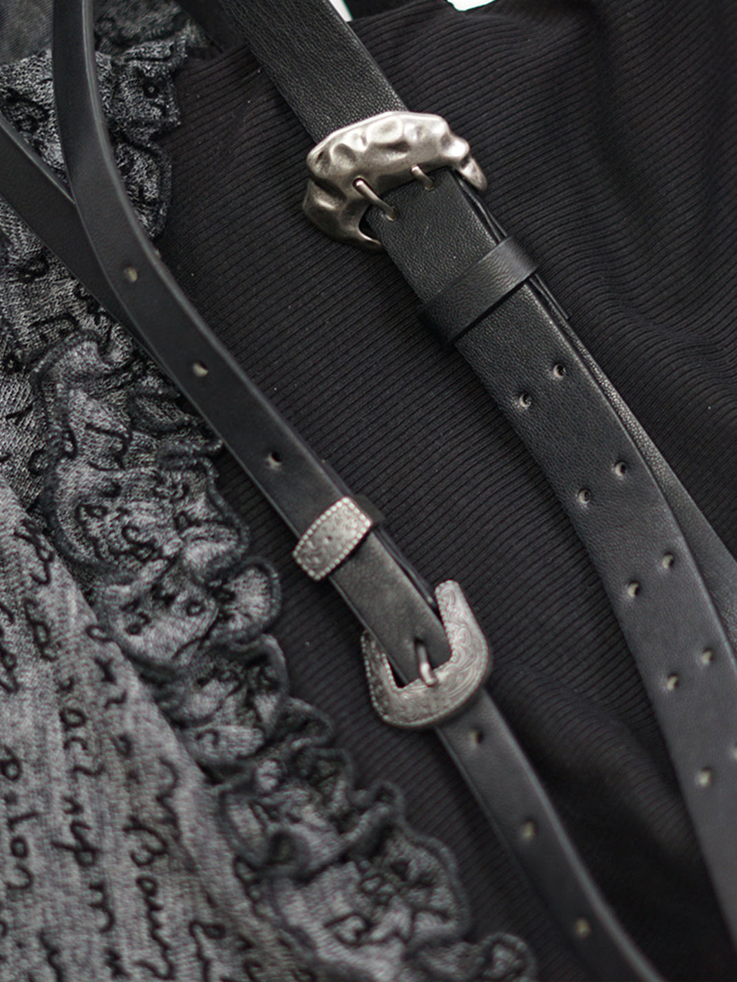 CestNous｜Ruffled Mesh Strap Dress with Belt-Black - PSYLOS 1, CestNous｜Ruffled Mesh Strap Dress with Belt-Black, Dress, CestNous, PSYLOS 1