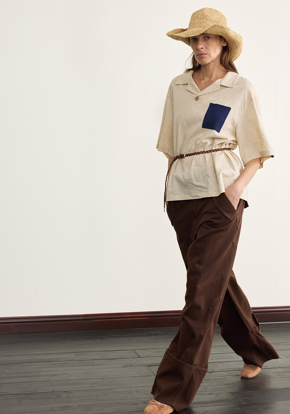 NyDkyel丨Cuban Collar Linen Tee - Contrast Pocket-Khaki - PSYLOS 1, NyDkyel丨Cuban Collar Linen Tee - Contrast Pocket-Khaki, T-Shirt, NyDkyel, PSYLOS 1