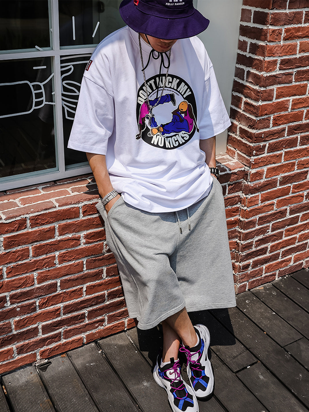 ACUSA | "DON'T KICK MY KICKS" Oversized Cotton Tee - PSYLOS 1, ACUSA | "DON'T KICK MY KICKS" Oversized Cotton Tee, Tops, ACUSA, PSYLOS 1