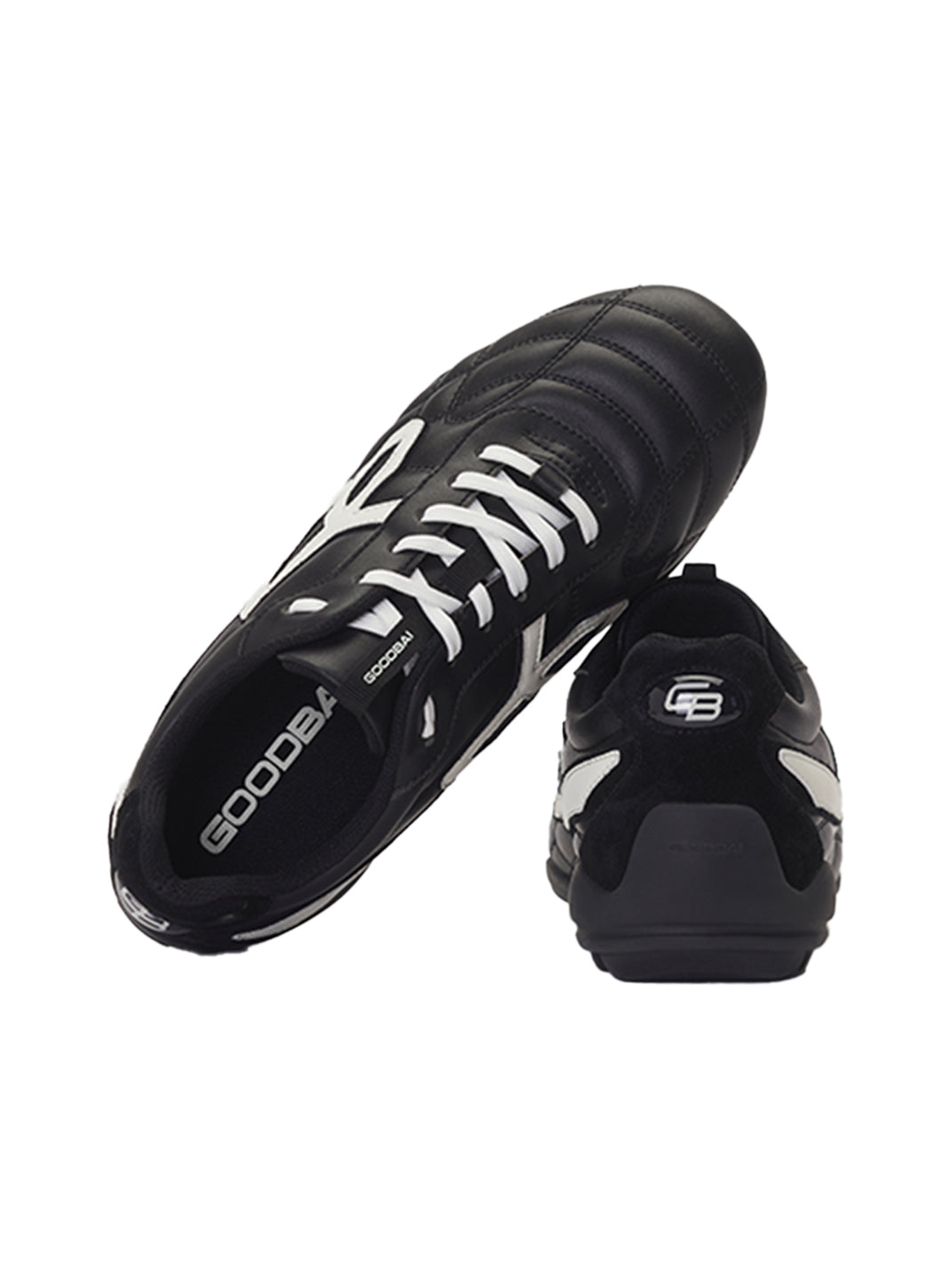 GOODBAI | Retro Leather Soccer Football Flat Trainer-Black - PSYLOS 1, GOODBAI | Retro Leather Soccer Football Flat Trainer-Black, Retro Trainers, GOODBAI, PSYLOS 1